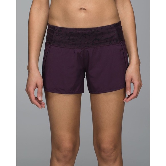 Lululemon Run Times Short 4 Way Stretch 4" Star Crushed Black Cherry Size 4 - Picture 4 of 16